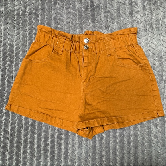 Wild Fable Shorts Womens Large Coral Orange Paper Bag Waist Recycled - Picture 1 of 10